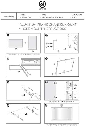U Brands Magnetic Dry Erase 4-in-1 Calendar White Board, 36" x 48", Silver Aluminum Frame
