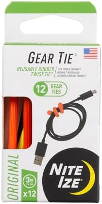 Nite Ize Gear Tie Original ProPacks - Reusable Rubber Twist Ties for Indoor & Outdoor Use - Bendable Wire Interior - Durable Rubber Exterior - Secure Grip - Assorted Colors, 3" (12 Pack)