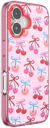 PopSockets iPhone 16 Case Compatible with MagSafe, Phone Case for iPhone 16, Wireless Charging Compatible, Case Only - Cherry Bows