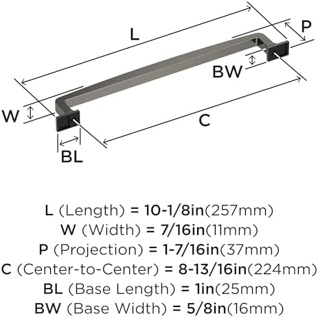 Amerock 8-13/16" Westerly Graphite Drawer Pull