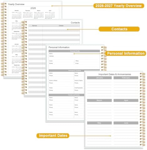 Daily Planner 2026-2027 - July 2026 to June 2027, 7" x 10", Leaf