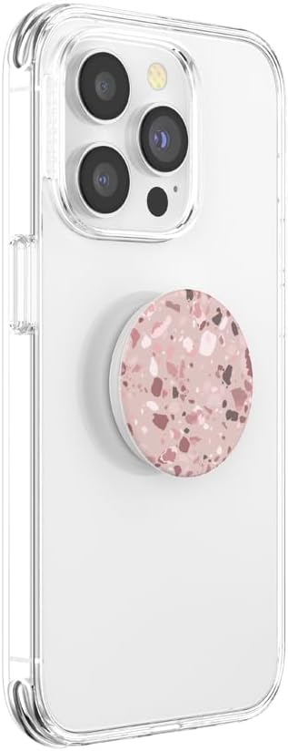 PopSockets Adhesive Phone Grip, Holder- Terrazo Clay | Secure Comfortable Hold, Anti-Drop, Kickstand, Pink, Girly, Women