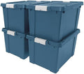 IRIS USA 4-Pack 19 Gal Heavy Duty Lockable Storage Totes with lids, Navy