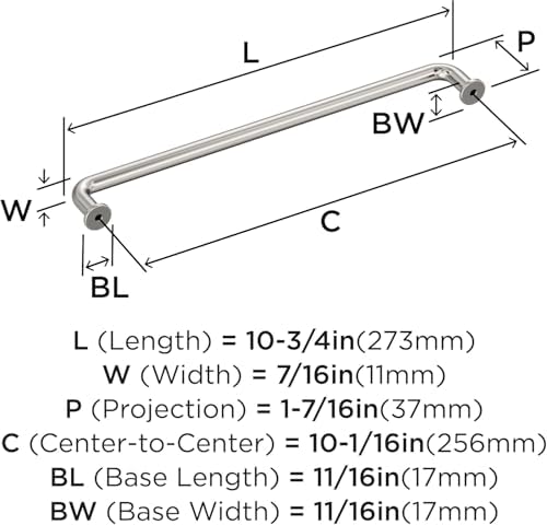 Amerock 10-1/16" Factor Polished Nickel Drawer Pull
