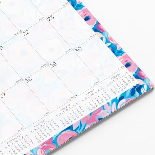 Blueline® 2027 Colorful Monthly Wall Calendar, 12 Months, January to December, Gold Twin-Wire Binding, 12" x 17", Floral (C173128)