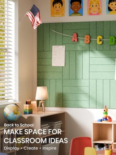 Bumusty 48" x 36" Large Cork Board Alternative, Moss Green