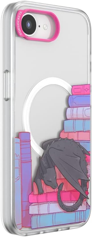 PopSockets iPhone 16/17E Phone Case with MagSafe- Curled Up & Cozy | Magnetic, Wireless Charging, Camera & Drop Protection, Dragon