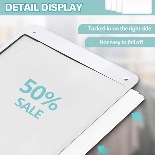 Thyle 3 Pcs Business Retail Hanging Sign Holder 8.3 x 11.7 Inch Plastic Advertising Signage Sign Holder Craftsman's Stall Clear Poster for Store Supermarket Exhibition Mall Restaurant Display