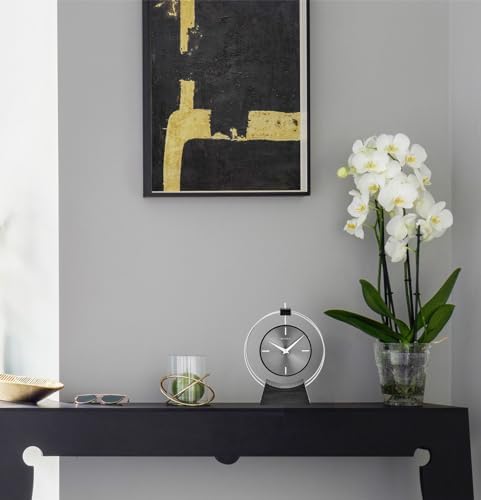 Aire Silver Modern Desk Clock by Bulova