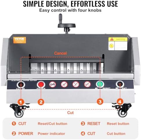VEVOR Electric Paper Cutter, 13" /330.2mm Cutting Width, 1.57"/40mm Cutting Thickness, Desktop Paper Cutting Machine with Button Control, Electric Paper Trimmer for Office, School, Printing Plant