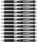 Pentel EnerGel RTX Retractable Liquid Gel Pen, (0.7mm) Medium Line, Metal Tip, Black Ink, Box of 12 (BL77-A)