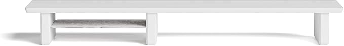 Raico Desk Cockpit Shelf Monitor Stand System Dual Screen Setup Wood Large Desk Accessory Organizer Unit (Matte White, Medium v2 | 36 Inches)