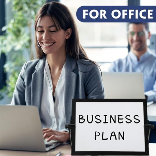 AmazingSpark 6Pcs Small Dry Erase White Board with Stand 6x8'', Black Frame