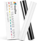 VinylRus Heat Transfer Vinyl, Black & White, 12" x 20ft