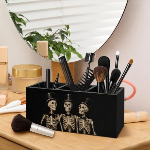 Gothic Skeleton Halloween Pen Pencil Holder for Desk