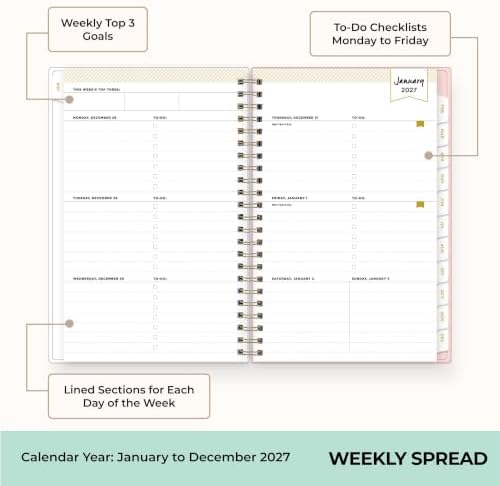 Blue Sky Day Designer 2027 Weekly & Monthly Planner 5"x8", Coming Up Roses