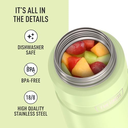 THERMOS Stainless King Food Jar with Bowl, 24oz, Matte Green
