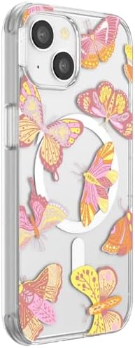 PopSockets iPhone 14 Phone Case with MagSafe- Sunset Mariposa | Magnetic, Wireless Charging, Camera & Drop Protection, Butterfly, Moth, Luna, Western, Boho, Aesthetic