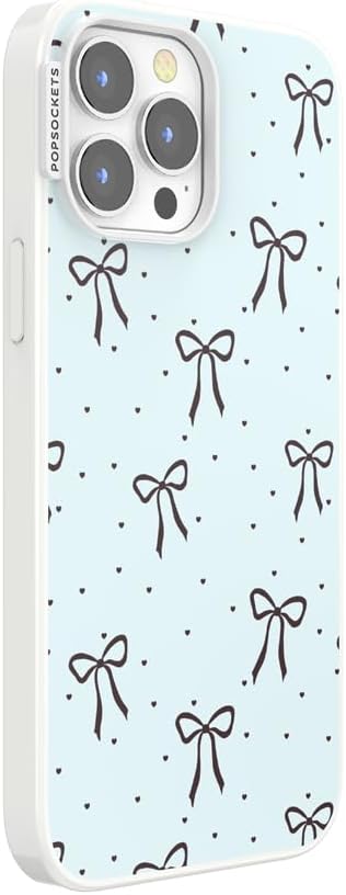 PopSockets iPhone 13 Pro Max Phone Case w/MagSafe- Tiny Bows | Magnetic, Wireless Charging, Camera & Drop Protection, Bow, Phone, Women