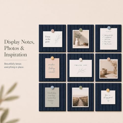 Stripe Felt Bulletin Board Tiles, Cork Board Alternative 48 x 36 in
