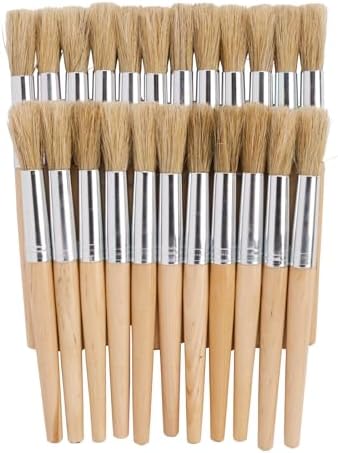 Colorations Classic Wooden Chubby Brushes Set of 24, Ages 2+ | Kids, All-Purpose Paint Brushes, Use for Arts & Crafts Projects & All Types of Mediums
