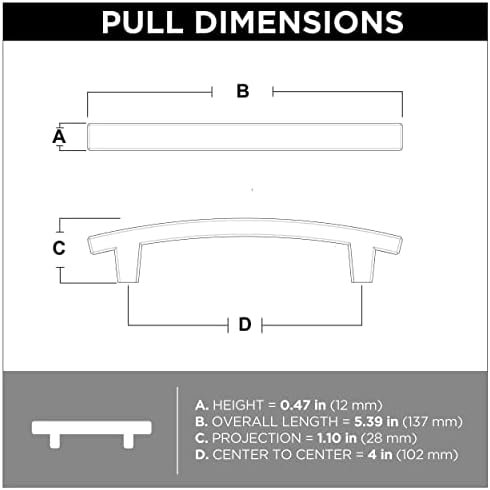 Franklin Brass (10-Pack) – Soft Iron Cabinet Handles, 4 Inch Hole Center, Pulls for Drawers, Kitchen Cabinet Door, Dressers | Pierce