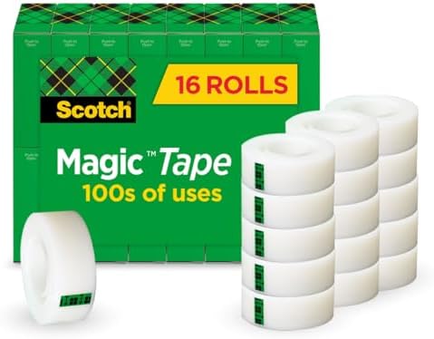 Scotch Magic Tape, Invisible, 16 Rolls