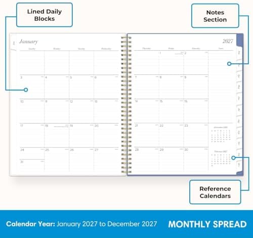 Blue Sky 2027 Weekly & Monthly Planner Calendar, 8.5"x11", Elenora