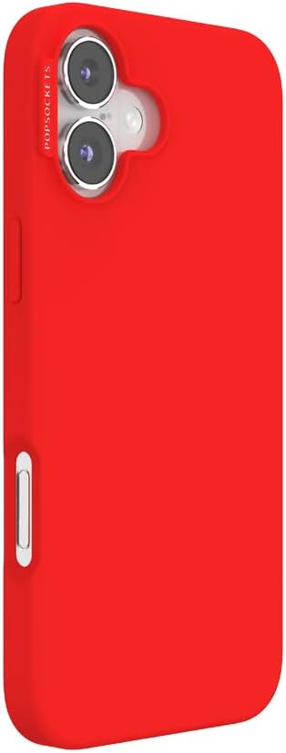 PopSockets iPhone 16 Plus Phone Case with MagSafe, Wireless Charging Compatible, Red - Rosso