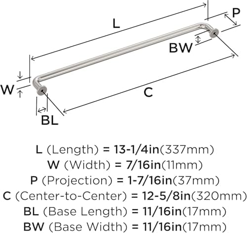Amerock 12-5/8" Factor Satin Nickel Drawer Pull