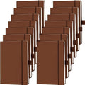 Laumoi 14 Pack Hardcover Lined Journal Notebooks Bulk,Brown,A5