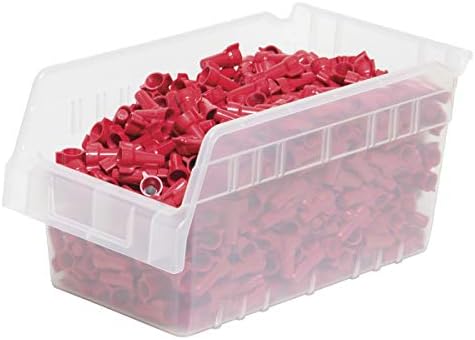 Akro-Mils 30090 Plastic Nesting ShelfMax Storage Bin Box, (12-Inch x 6-Inch x 6-Inch), Clear, (10-Pack)