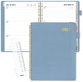 SUNEE 2027 Weekly & Monthly Planner 9"x11.2"- 12 Month (January 2027 - December 2027), Vegan Leather Cover, Pocket, Bookmark, Notes, Monthly Tab, Grey Blue