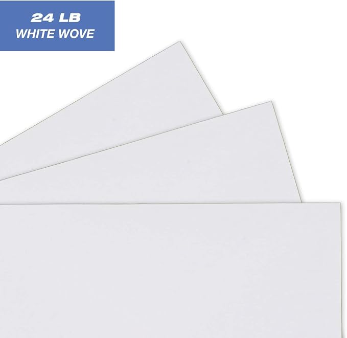Mead A2 Invitation Envelopes, 4-3/8" x 5-3/4", Gummed Closure, White Woven Premium 24-lb Paper Mailing Envelopes, 100 Count (CO198)