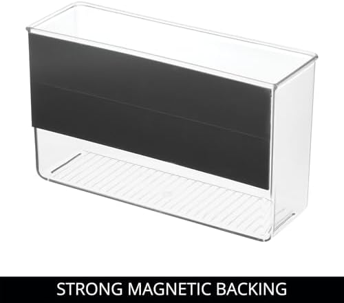 iDesign Magnetic Large Clear Plastic Organizer Bins, 2-Pack