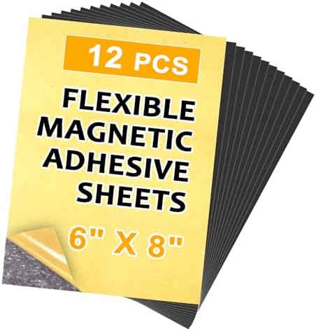 Towjug Adhesive Magnetic Sheets for Picture and Photo Magnets 6 x 8, 12 Pcs