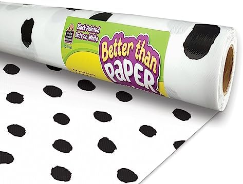 Teacher Created Resources Black Painted Dots on White Better Than Paper® Bulletin Board Roll (TCR77460)