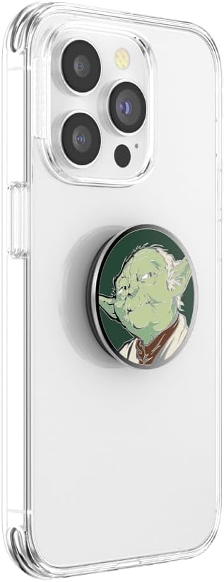 PopSockets Adhesive Phone Grip, Holder- Enamel Yoda | Secure Comfortable Hold, Anti-Drop, Kickstand, Star Wars, Grogu, Electronic Accessories, For iPad/Kindle/iPhone/Android