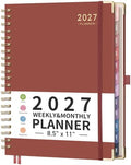 RETTACY 2027 Planner, Weekly and Monthly, Large Size (8.5" x 11")