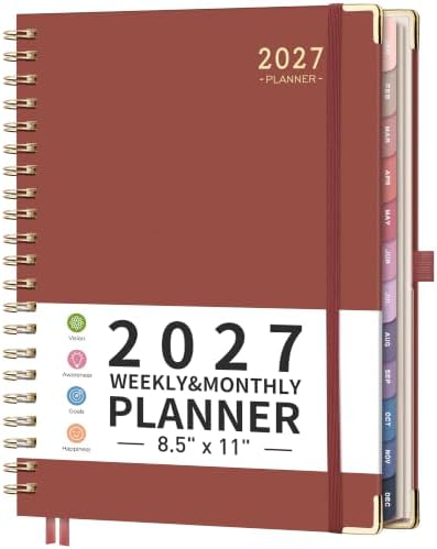 RETTACY 2027 Planner, Weekly and Monthly, Large Size (8.5" x 11")