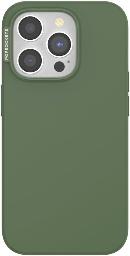 PopSockets iPhone 15 Pro Phone Case with MagSafe- Olive | Magnetic, Wireless Charging, Camera & Drop Protection, Green, Teal, Turquoise, iPad, Removable, Popper