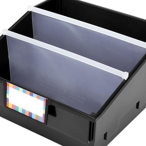 Really Good Stuff Black Picture Book Classroom Library Bins, 4 Pack