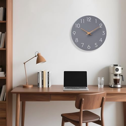 Mosewa Wall Clock 14" Battery Operated Silent Non-Ticking Simple Modern