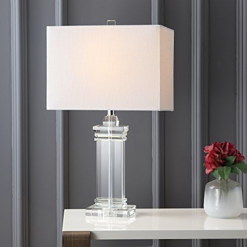 JONATHAN Y Ophelia 24.5" Solid Crystal Table Lamp, Clear