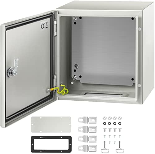 VEVOR NEMA Steel Enclosure, 12" x 12" x 8" NEMA 4X Steel Electrical Box,IP66 Waterproof & Dustproof,Outdoor/Indoor Electrical Junction Box,with Mounting Plate