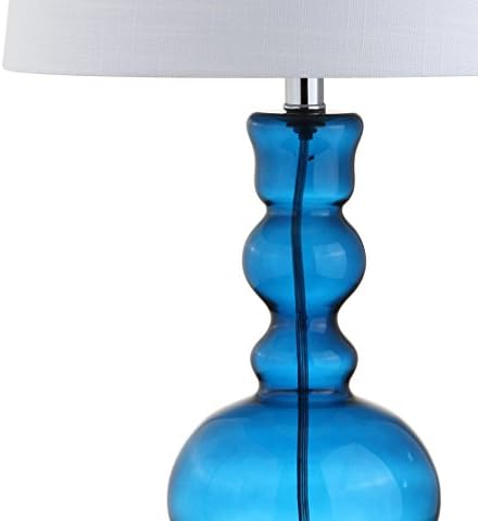 JONATHAN Y Genie 28.5" Glass Table Lamp, Night Blue, Set of 2