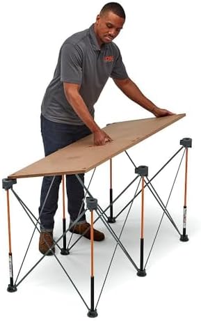 BORA Centipede Folding Table Top for Bora Centipede Work Stand Saw Horses - 24 Inch x 48 Inch - Includes Wood Top + 6 Quick-Twist Locks for a Portable, Quick Setup Work Table or Workbench, CT22N Brown