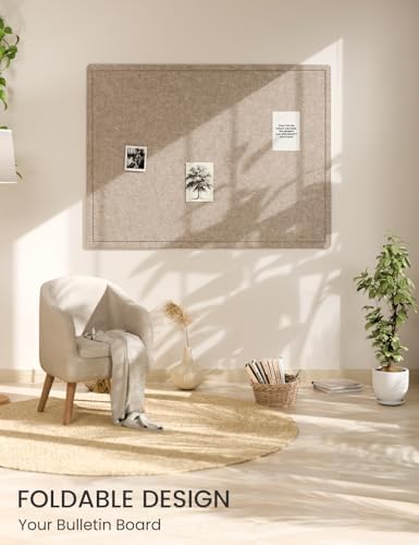 Fluxynara 47.2" x 35.4" Large Bulletin Board, Taupe