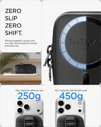 Spigen for MagSafe Wallet Magnetic Pouch Organizer, Tintap Zip V2 MagFit