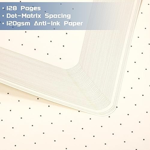 Dotted Journal/Notebook - Dot Grid Hard Cover Notebook, 5.3'' x 8.26''